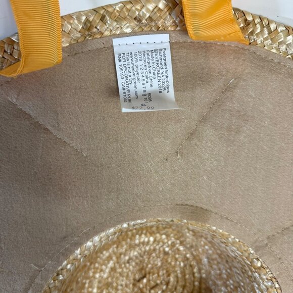 Easter Bonnet Door Decorative Wreath Spring Summer Straw Hat Floral Accents Bow - Picture 7 of 12